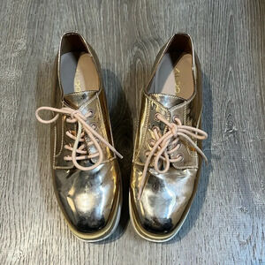 Aldo Shimmer Gold Platform Sneakers